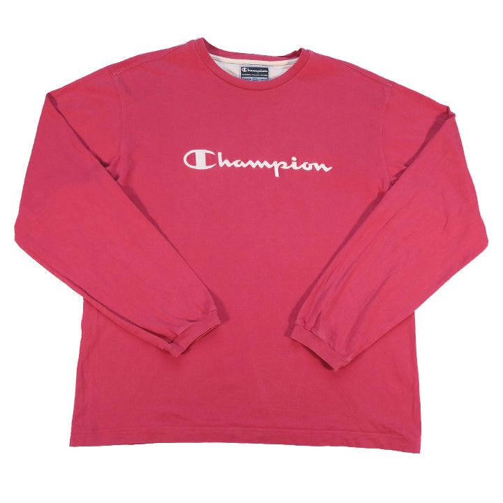Vintage Champion Big Embroidered Spell Out Long Sleeve - XL