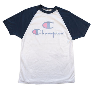 Vintage Champion Spell Out Mesh Made In USA T-Shirt - S/M