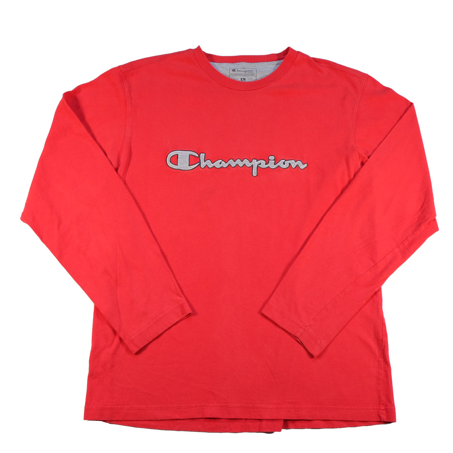 Vintage Champion Big Embroidered Spell Out Long Sleeve - L