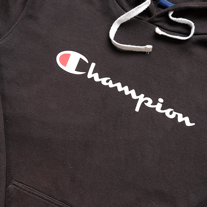 Vintage Champion Spell Out Hoodie - L