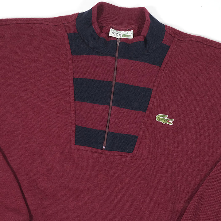 Vintage Chemise Lacoste Quarter Zip Sweater Made In France L XL