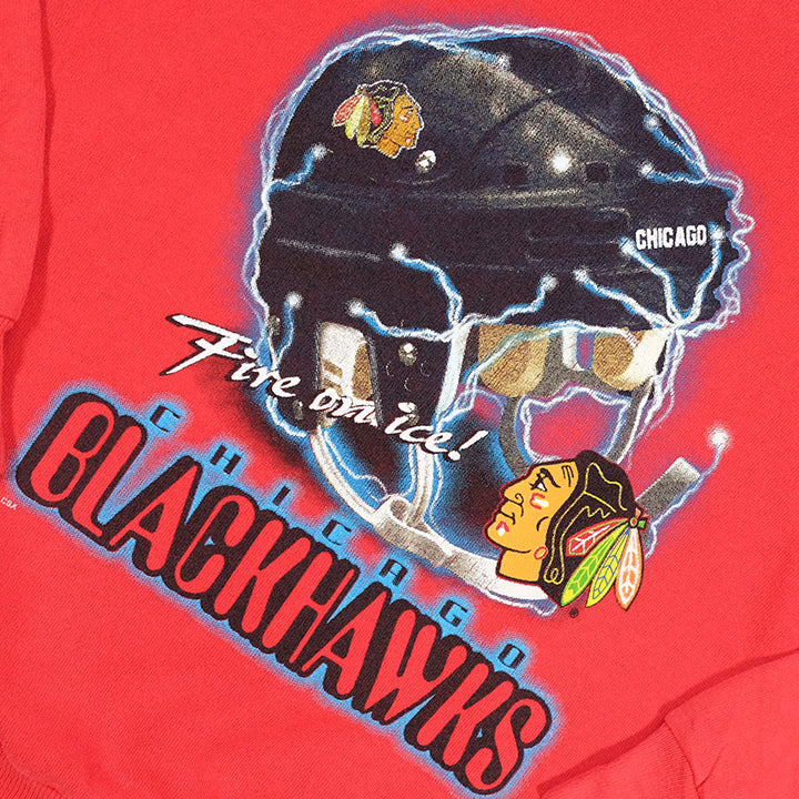 Vintage Chicago Blackhawks Big Graphic Crewneck - S