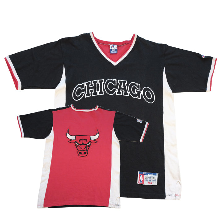 VINTAGE STARTER CHICAGO BULLS PINSTRIPE SHOOTING NBA WARMUP SHIRT SZ: –  Stay Alive vintage store