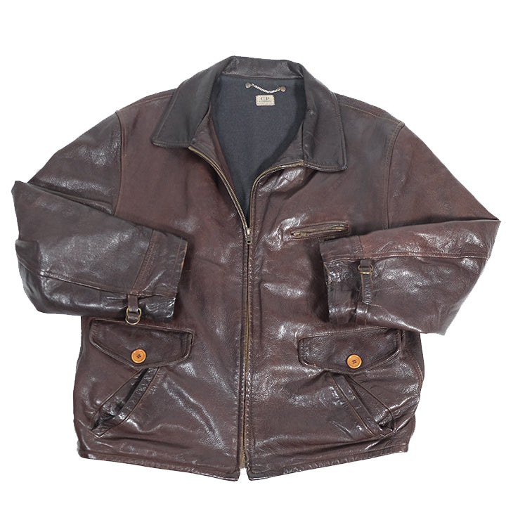 Vintage Rare 80s CP Company Massimo Osti Leather Jacket Made In Italy 50/L