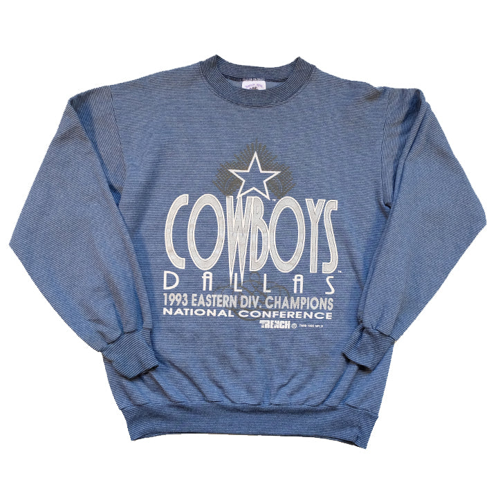 Vintage 1993 Dallas Cowboys Big Spell Out Stripe Crewneck - S