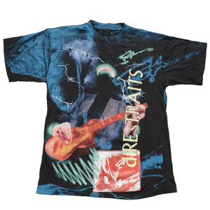 Vintage RARE Dire Straits All Over Print Single Stitch T-Shirt - L