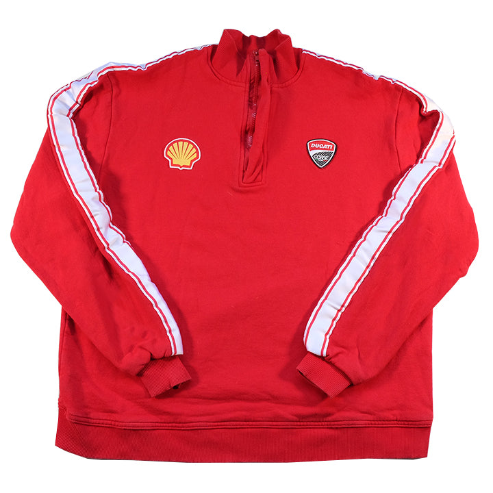 Vintage Ducati Quarter Zip Embroidered Sweatshirt - L