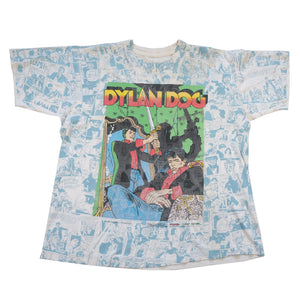 Vintage Rare 1992 Dylan Dog All Over Print Single Stitch T-Shirt - XL