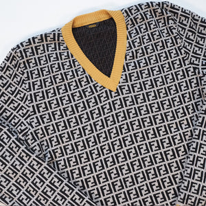 Vintage Fendi WOMENS Zucca All Over Monogram Sweater - L