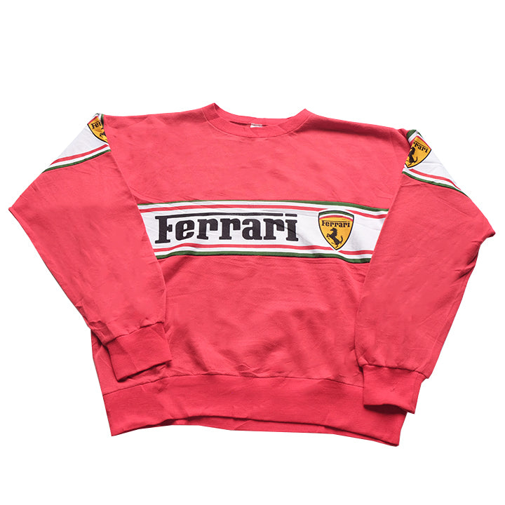 Vintage 80s Ferrari Spell Out Crewneck L