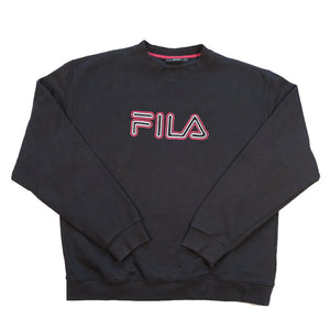 Vintage Fila Embroidered Spell Out Crewneck - L