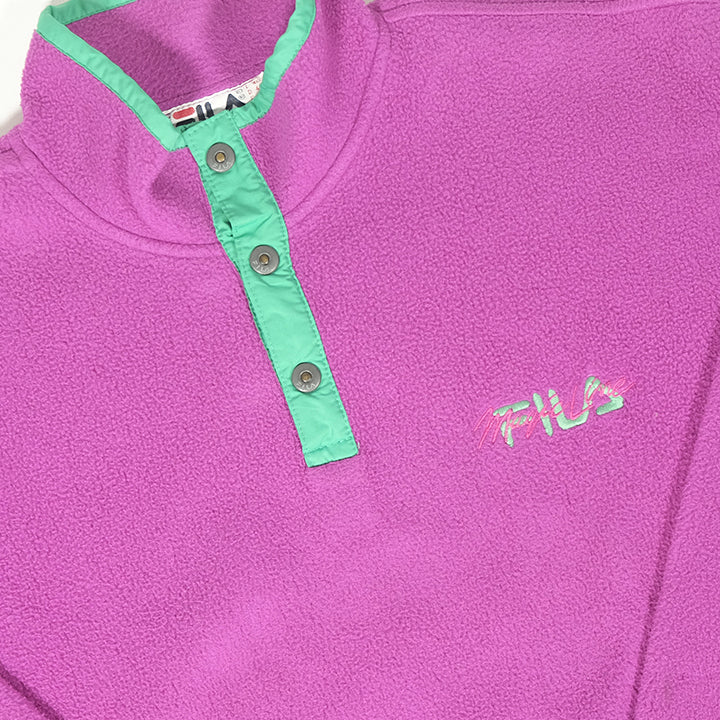 Vintage Fila Magic Line Snap Fleece Made In Italy - M