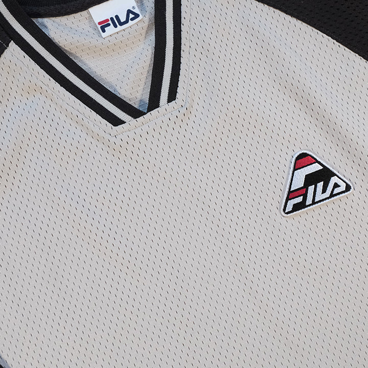 Vintage Fila Logo Mesh Long Sleeve L