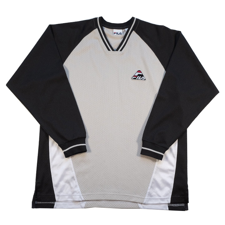 Vintage Fila Logo Mesh Long Sleeve L