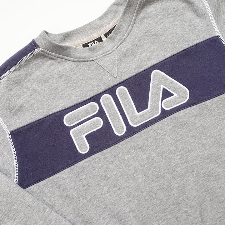 Vintage Fila Big Spell Out Logo Crewneck - M