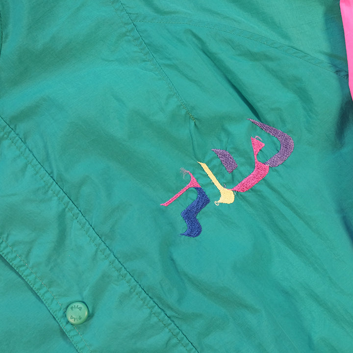 Vintage Fila Embroidered Logo Windbreaker Jacket - L