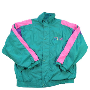 Vintage Fila Embroidered Logo Windbreaker Jacket - L