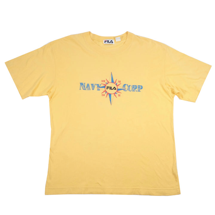 Vintage Fila Embroidered Spell Out T-Shirt - M