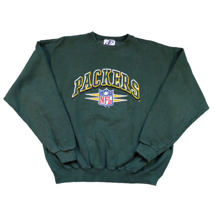 Vintage Green Bay Packers Big Embroidered Spell Out Crewneck - S