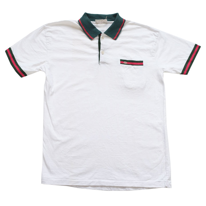 Vintage Rare 80s Gucci Logo Polo Shirt - M