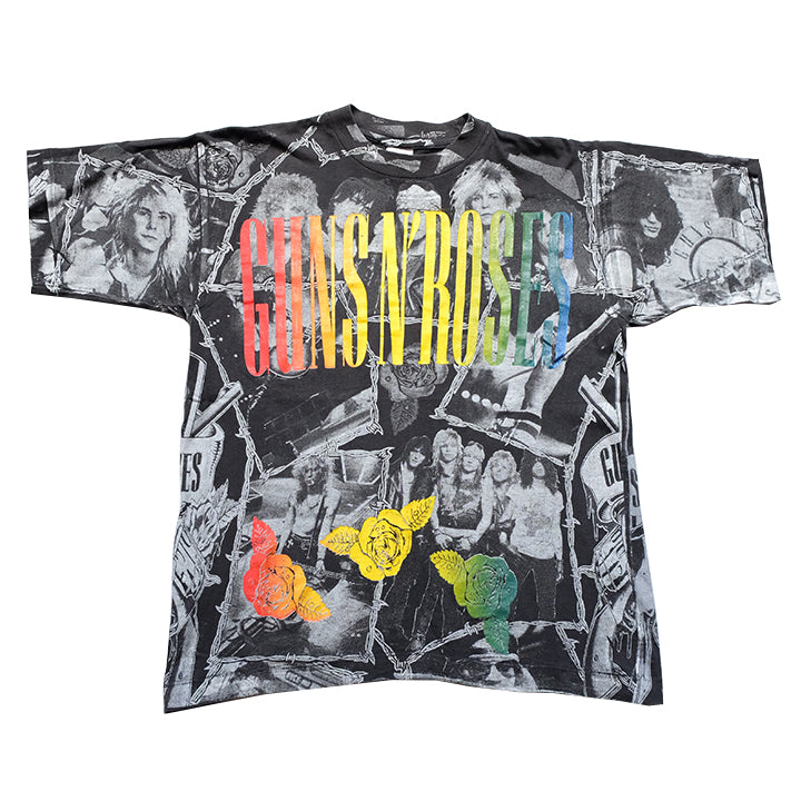 Vintage RARE Guns N Roses All Over Print Single Stitch T-Shirt - M