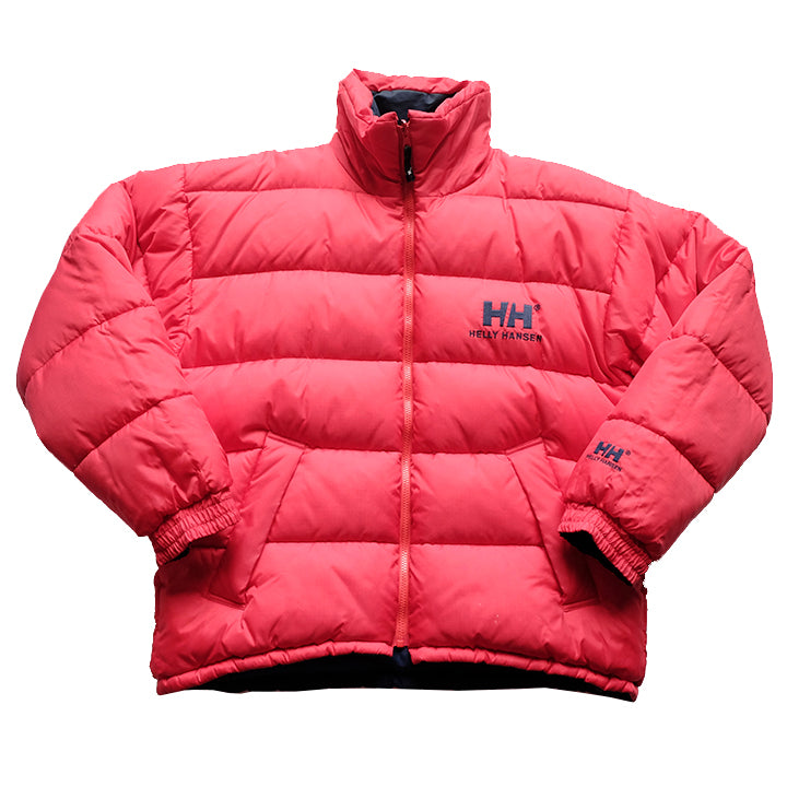 Vintage RARE Helly Hansen Reversible BIG Spell Out Puffer Down Jacket - L