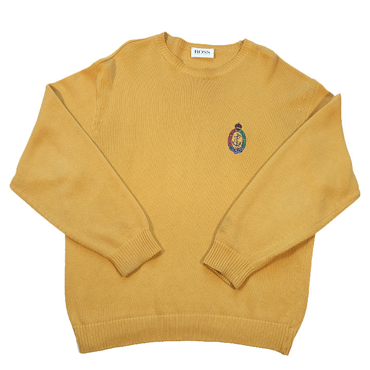 Vintage Hugo Boss Embroidered Logo Sweater - L