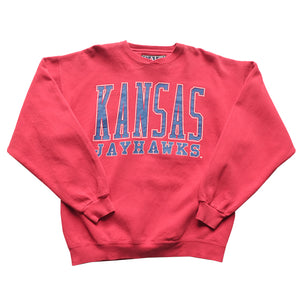 Vintage Kansas Jayhawks Basketball Made In USA Crewneck - L