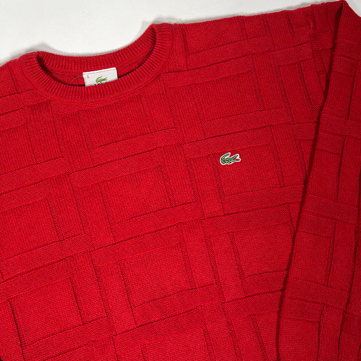 Vintage Lacoste Logo Pattern Sweater - L