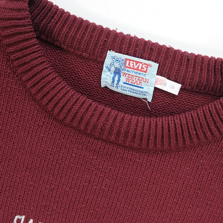 Vintage Levis 501 Embroidered Knit Sweater - L