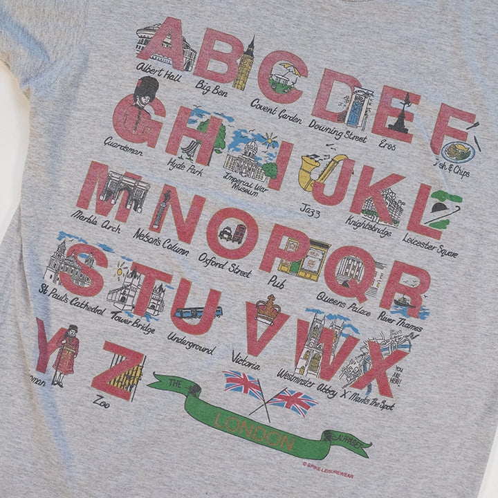 Vintage London Alphabet Single Stitch T-Shirt - M