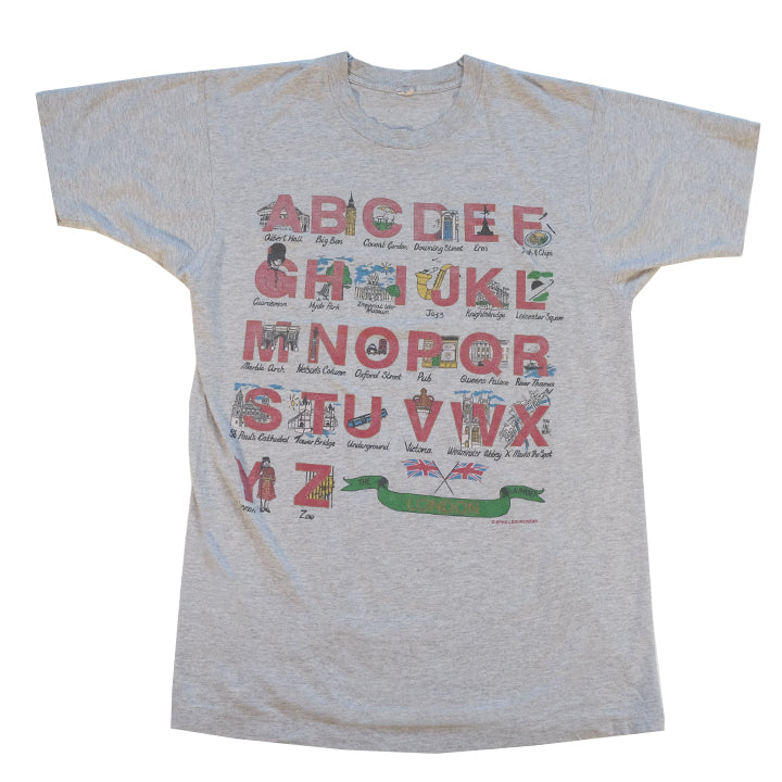 Vintage London Alphabet Single Stitch T-Shirt - M