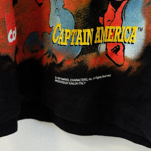 Vintage 1997 Marvel Spiderman x Captain America Single Stitch T-Shirt - S