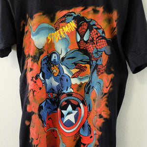 Vintage 1997 Marvel Spiderman x Captain America Single Stitch T-Shirt - S