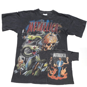 Vintage RARE Metallica Rap Style Front & Back Graphic Single Stitch T-Shirt - L