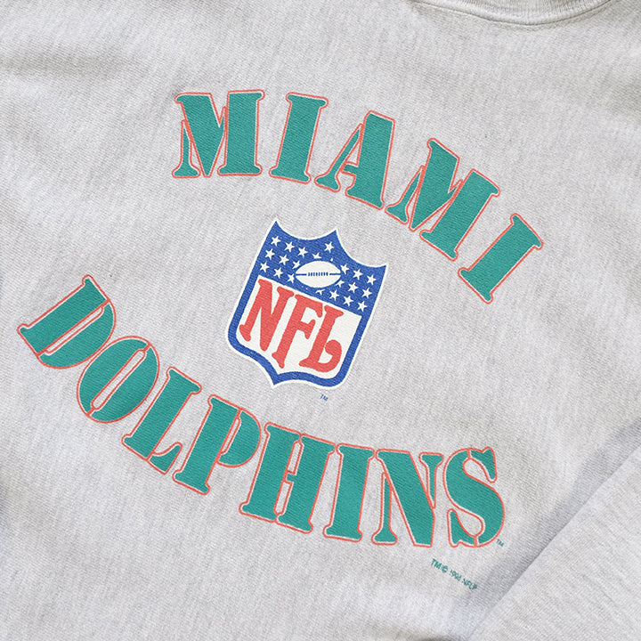 Vintage 94 Champion Reverse Weave Miami Dolphins Crewneck Made In USA - XL