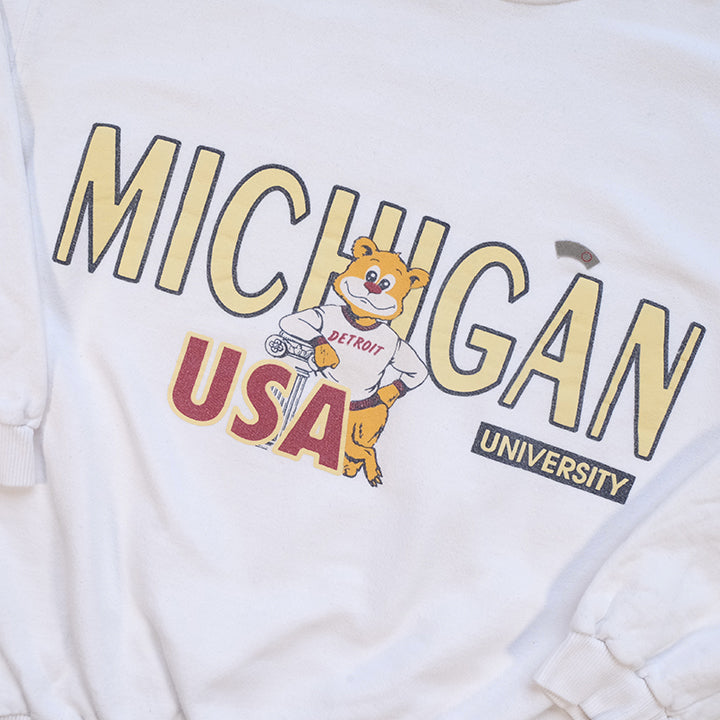 Vintage University Of Michigan Spell Out Crewneck - M