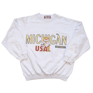 Vintage University Of Michigan Spell Out Crewneck - M