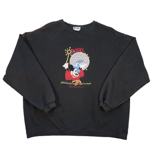 Vintage Mickey Mouse Embroidered Heavy Weight Crewneck - L