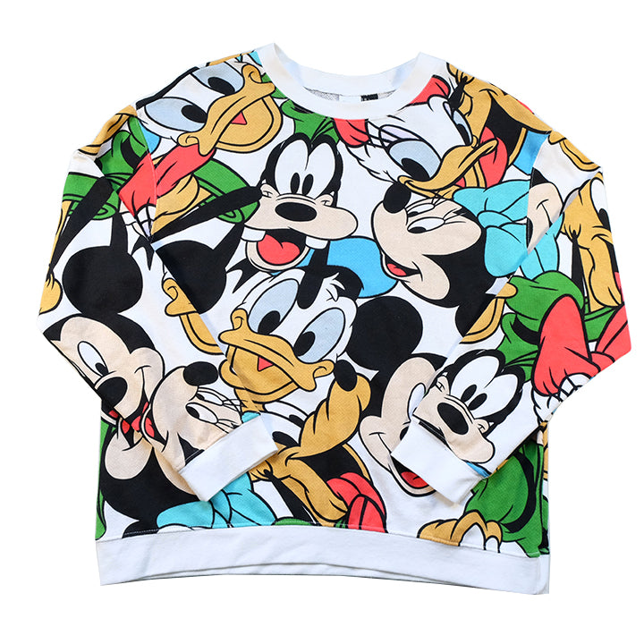 Vintage Disney All Over Print Crewneck - L