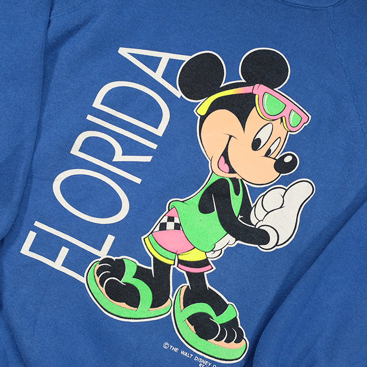 Vintage Mickey Mouse Florida Big Graphic Made In USA Crewneck - L