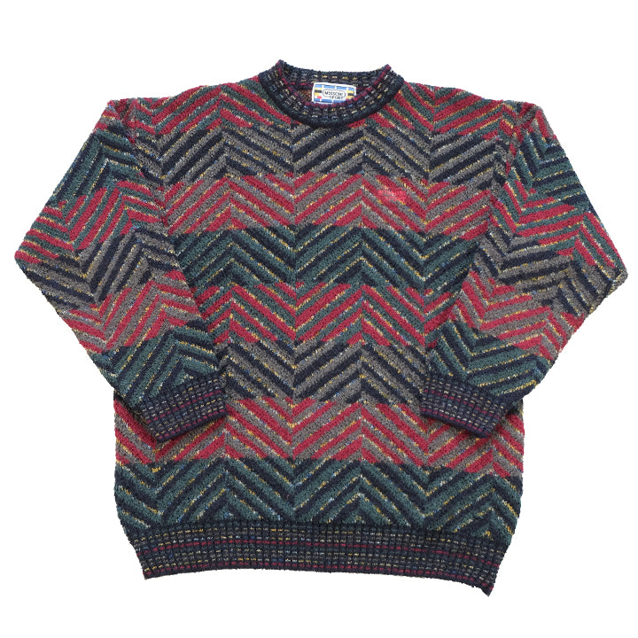Vintage Missoni Sport Embroidered Logo Sweater Made In Italy - L
