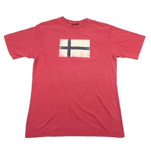 Vintage Napapijri Geographic Flag T-Shirt - M