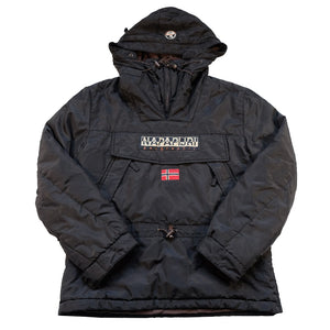 Vintage Napapijri Geographic Big Spell Out Logo Quilted Jacket - L