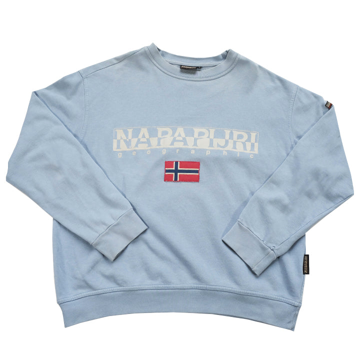 Vintage Napapijri Geographic Big Spell Out Crewneck - M