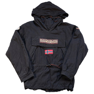 Vintage Napapijri Geographic Big Spell Out Logo Quilted Jacket - XL