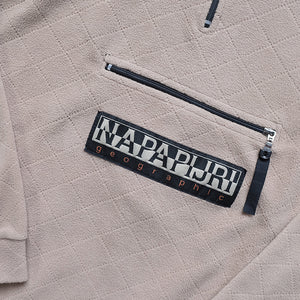 Vintage RARE Napapijri Geographic Spell Out Fleece Quarter Zip - L