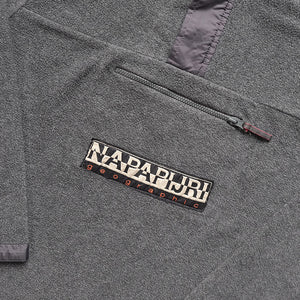 Vintage RARE Napapijri Geographic Spell Out Fleece Quarter Zip - L