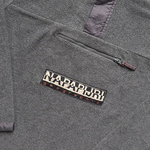 Vintage RARE Napapijri Geographic Spell Out Fleece Quarter Zip - L