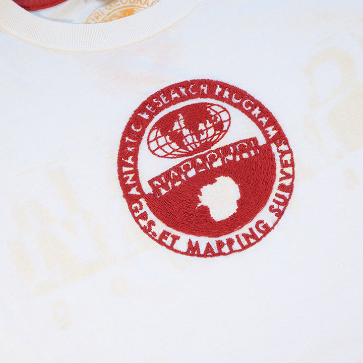 Vintage Napapijri Geographic Embroidered Logo T-Shirt - S